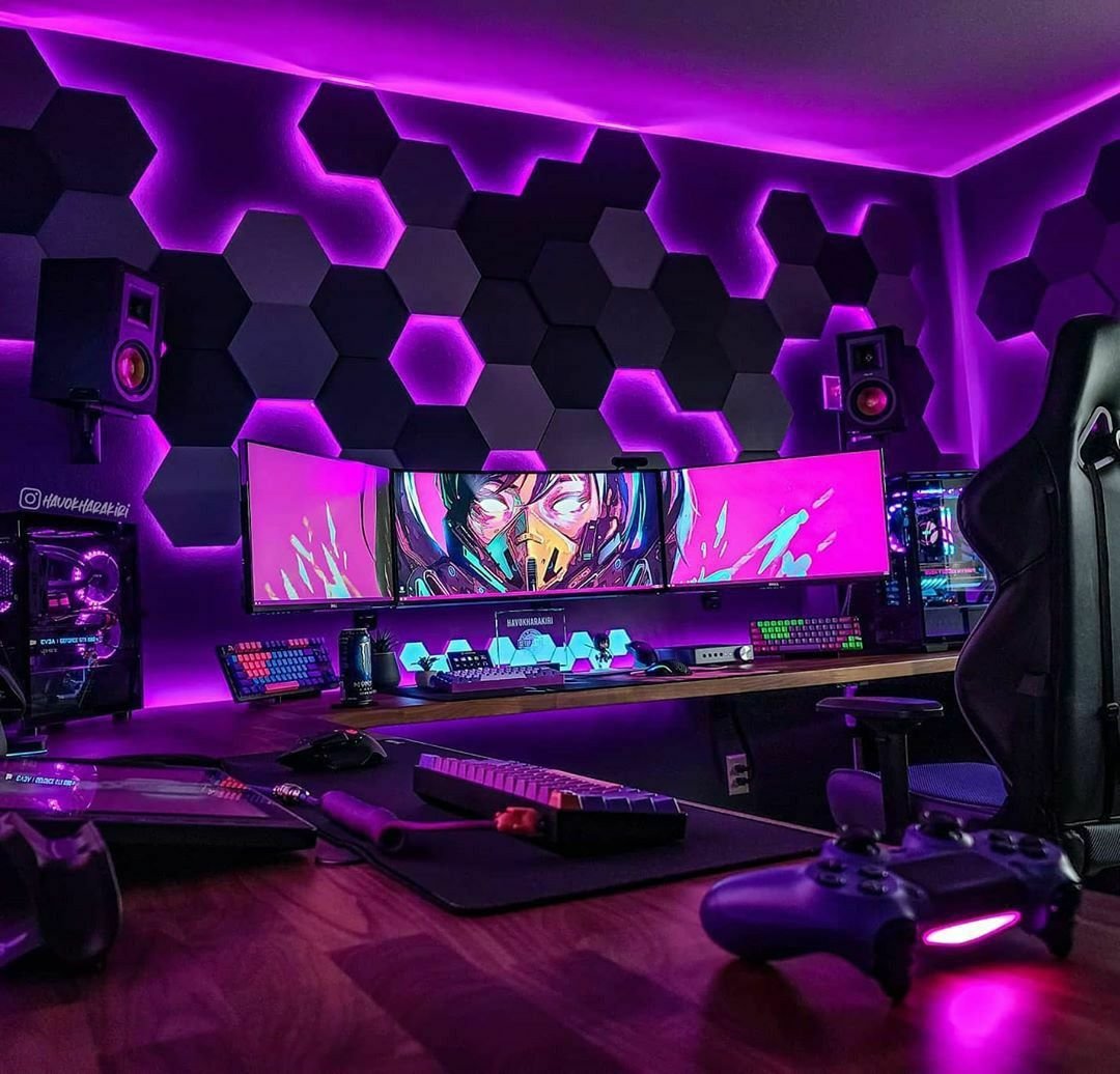 Futuristic Cyberpunk Game Studio & Workstation
