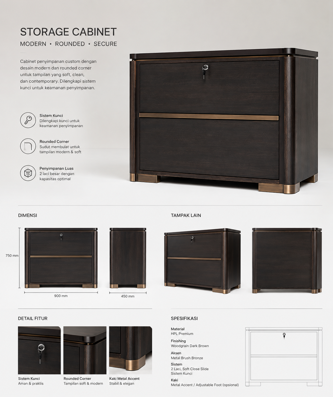 Storage Cabinet Custom — Modern Rounded Design